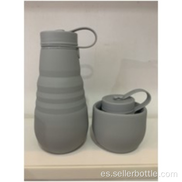 Botella de silicona de color sólido plegable de 500 ml Estilo 2